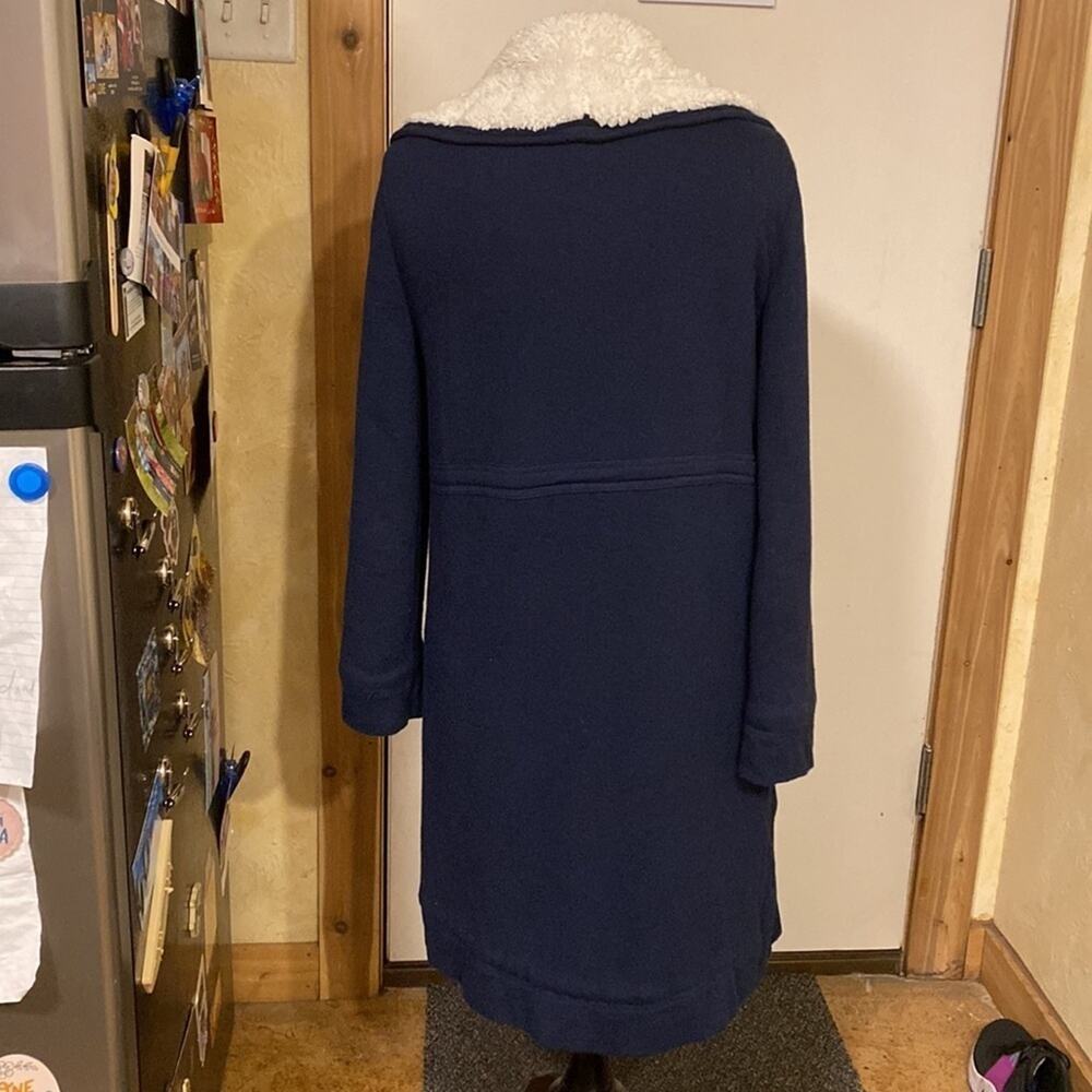 ANTHROPOLOGIE Saturday Sunday navy shawl collar teddy Sherpa‎ lined overcoat - Picture 6 of 7